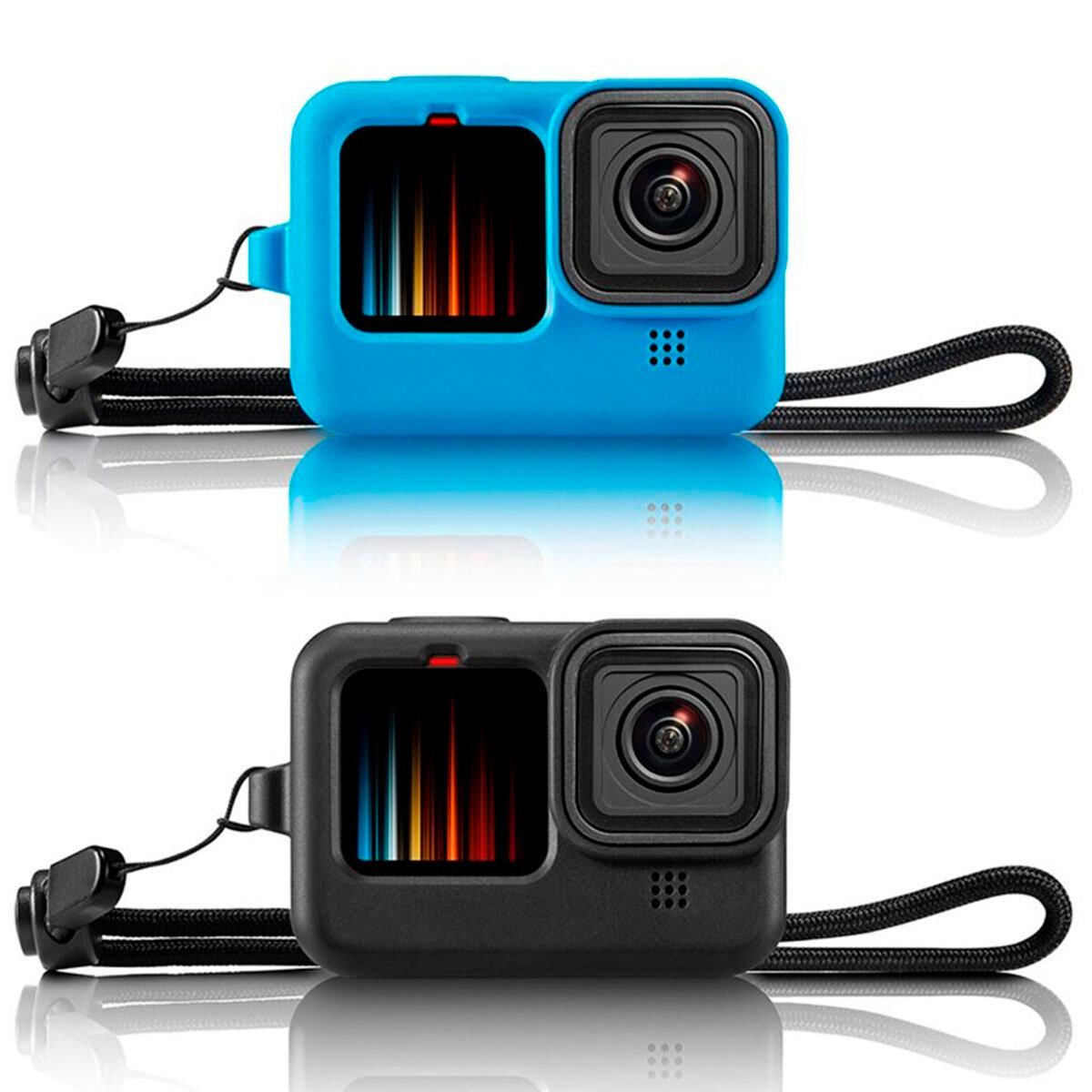  Taisioner Funda protectora de silicona para GoPro Hero 11 Hero  10 Hero 9 Funda negra con cordón y accesorios para cubierta de lente :  Electrónica