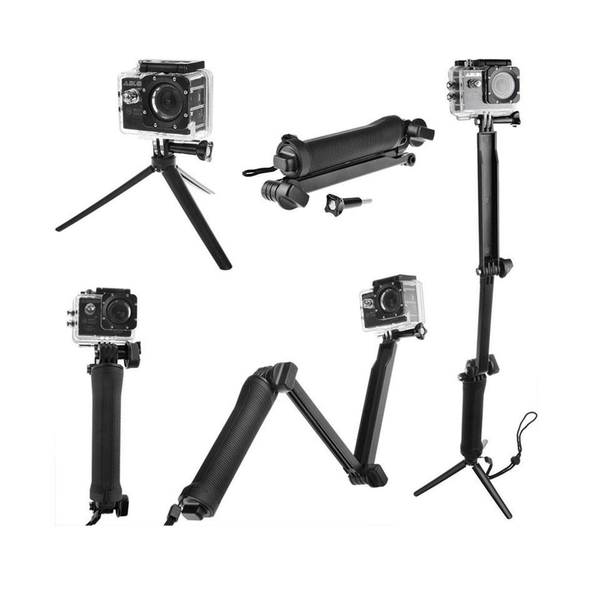 Baston Para Gopro Tripode Soporte 3 Way Selfie tripode