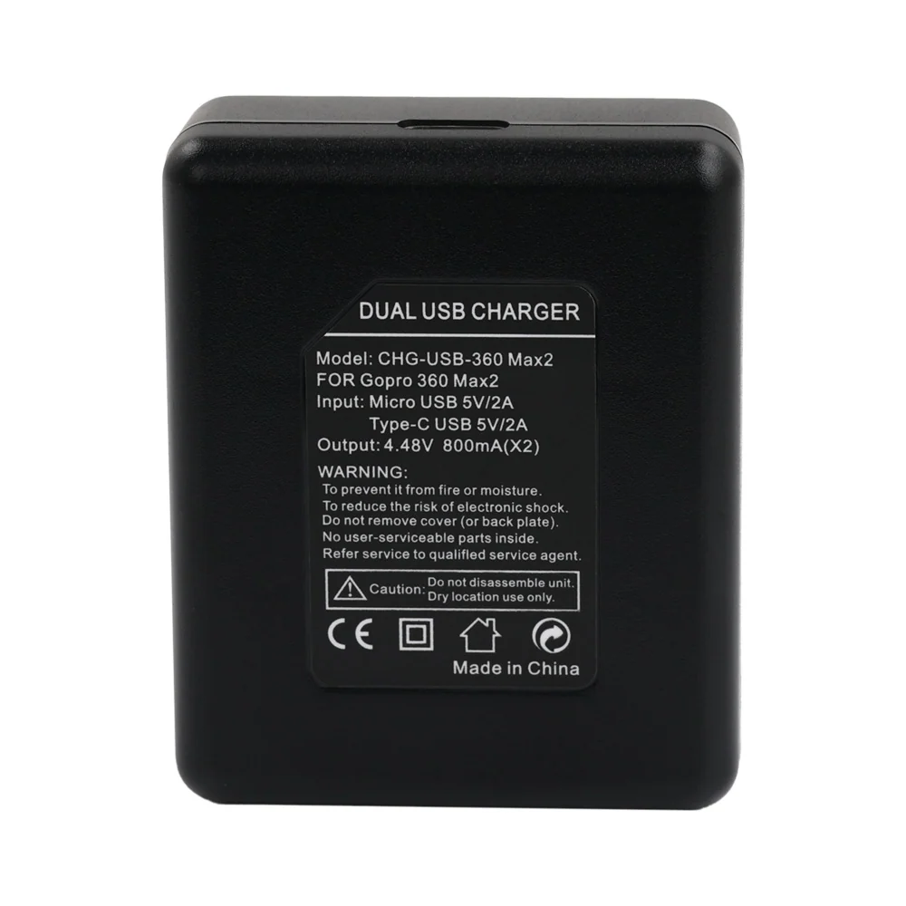 Cargador Dual Compatible Con Gopro Max 2 - Imagen 3
