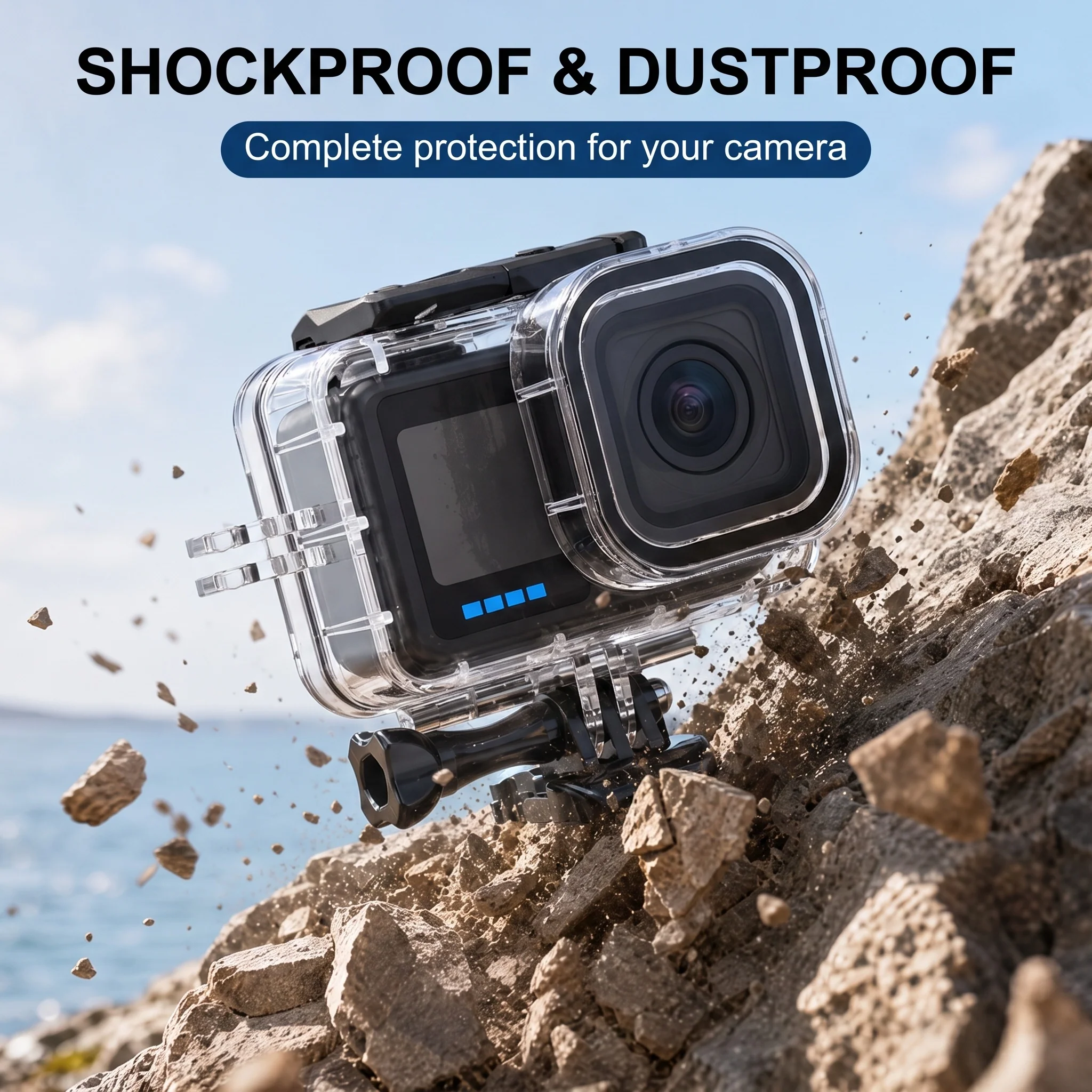 Carcasa Protectora Sumergible 30m Para Gopro Mission 1 Pro - Imagen 6