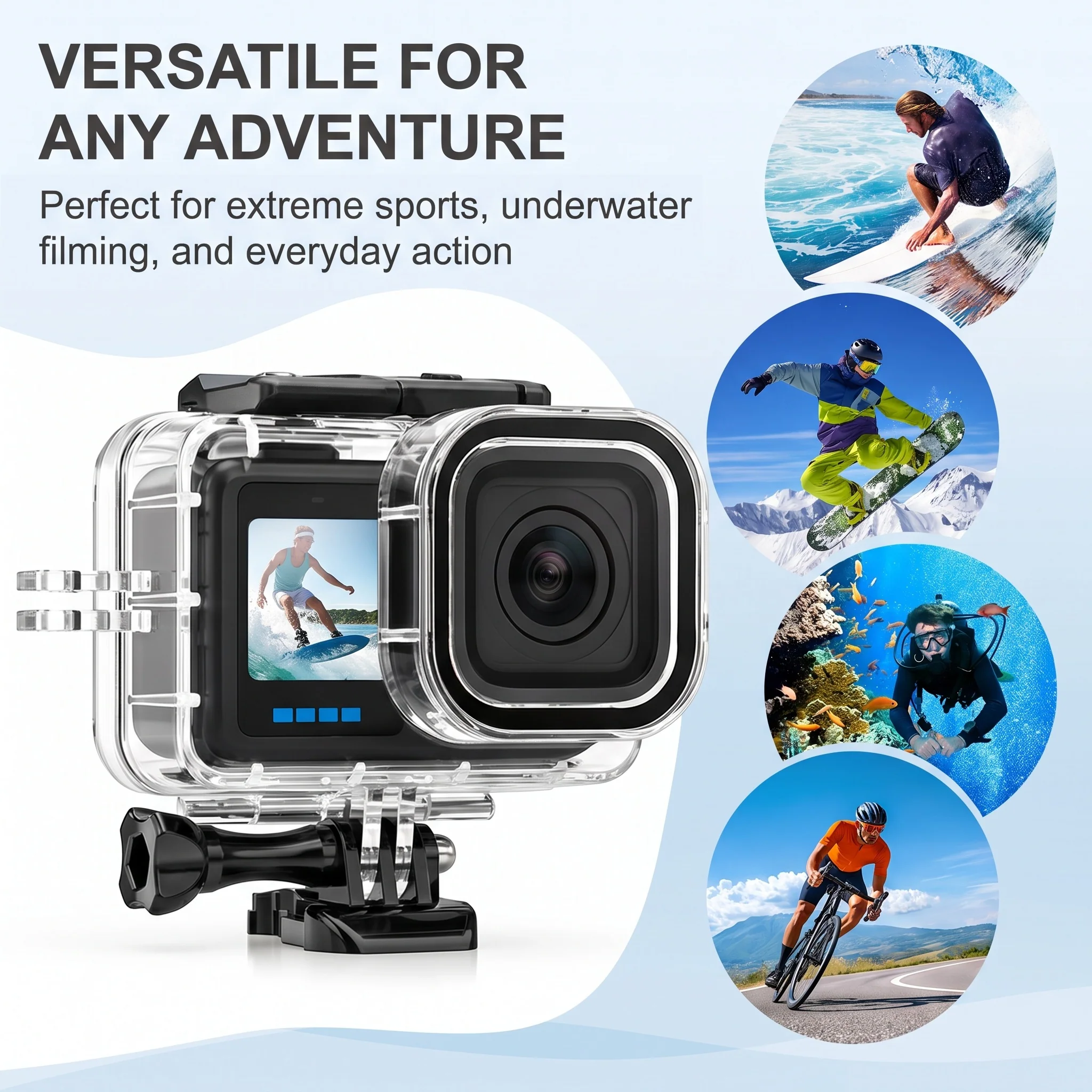 Carcasa Protectora Sumergible 30m Para Gopro Mission 1 Pro - Imagen 7